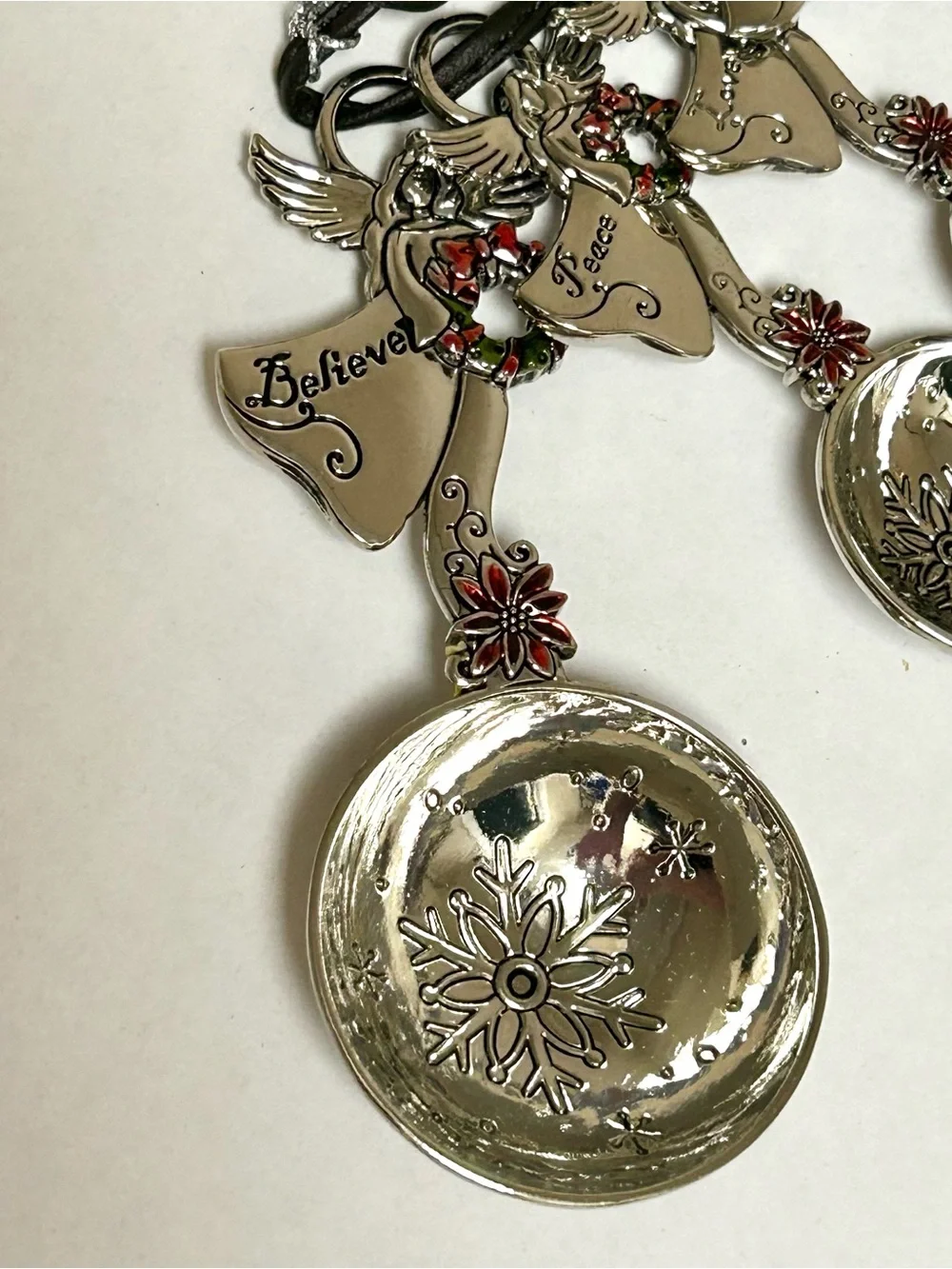 Ganz Measuring Spoon Set 4 Piece Angels with Wreaths Believe Peace Love Joy